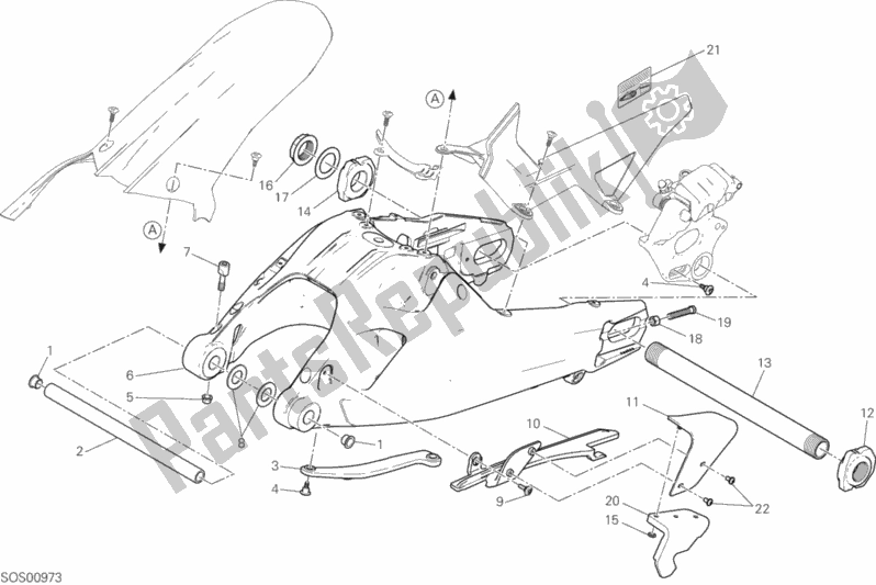 Tutte le parti per il Forcellone del Ducati Multistrada 1260 Enduro Thailand 2019